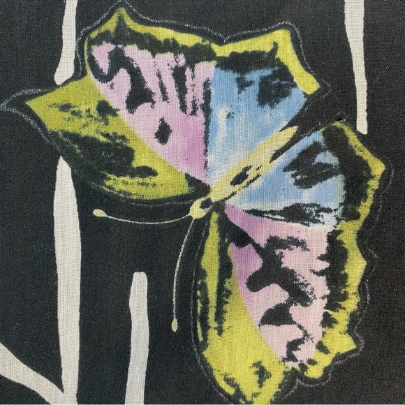 Due Per Due Vintage Butterfly Print Maxi Skirt Y2K Boho Fairycore Silk Blend 4 - Picture 4 of 12